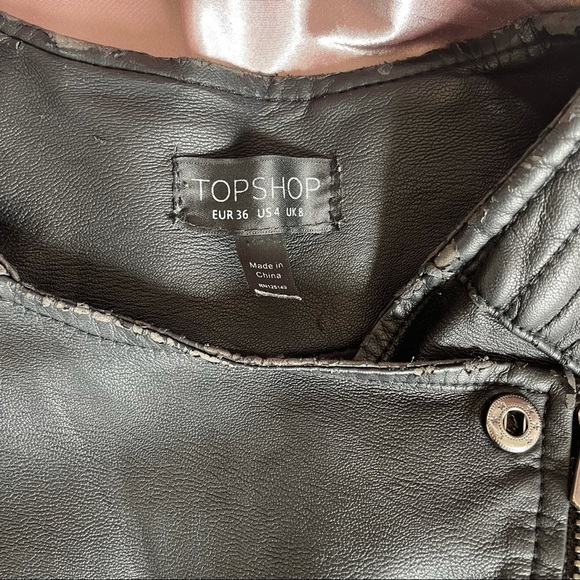 Topshop | Faux Leather Peplum Biker Jacket - Picture 9 of 12